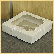 Коробка белая, 16*16*3,5 см