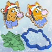 Штамп + Вырубка " Лошадь №3 ". Символ 2026 года. Форма для печенья