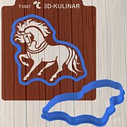 Трафарет + Вырубка " Лошадь №7. Символ 2026 ". Форма для печенья