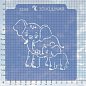 Вырубка+Трафарет " Мать слониха со слоненком №2 ". Форма для пряника с трафаретом