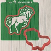 Трафарет + Вырубка " Лошадь №6. Символ 2026 ". Форма для печенья