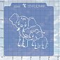 Вырубка+Трафарет " Мать слониха со слоненком №2 ". Форма для пряника с трафаретом
