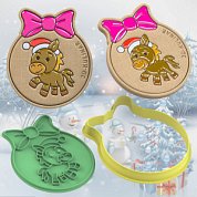 Штамп + Вырубка " Лошадь №14 ". Символ 2026 года. Форма для печенья