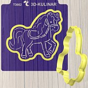 Трафарет + Вырубка " Лошадь №2. Символ 2026 ". Форма для печенья